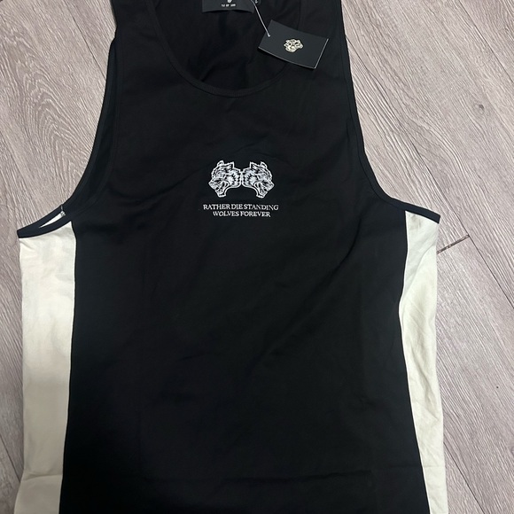 Darc Sport Other - Dar Sport Black and White Men's Sleeveless Tank Top with Wolf Graphic
